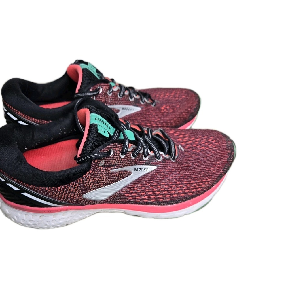 Brooks Womens Ghost 11 Running Shoes Sneakers Athletic Pink Greenβ Mesh 1 Wide
